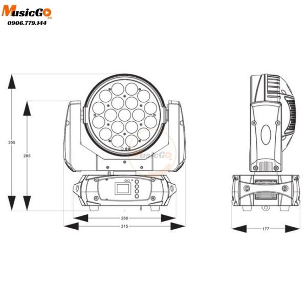 Đèn Sân Khấu BeamZ Fuze1910 LED Wash Moving Head with Ring Control