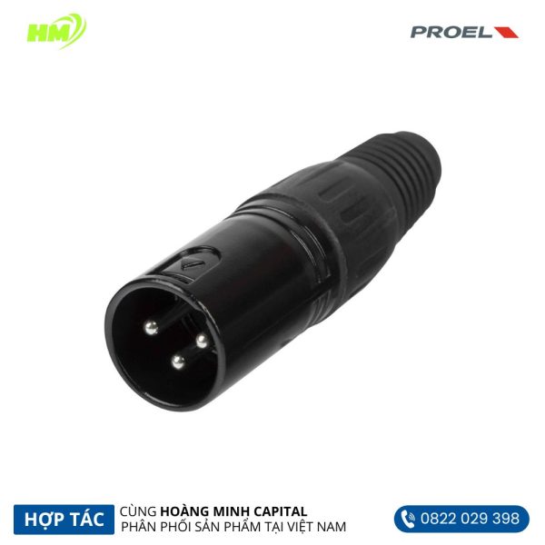 Đầu Jack Canon đực Proel XLR3MVBK
