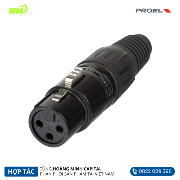 Đầu Jack Canon cái Proel XLR3FVBK